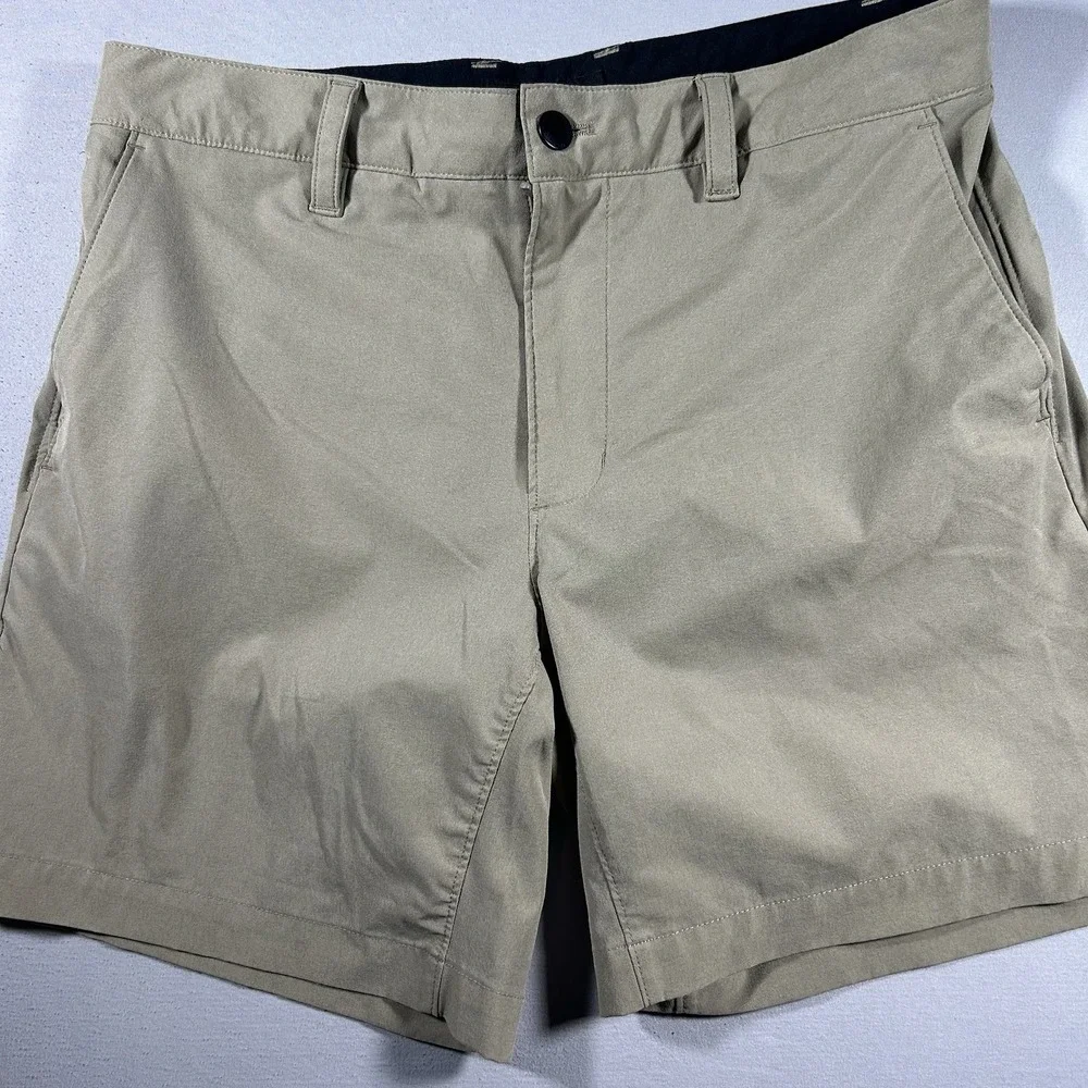 Proof by Huckberry Mens Performance Shorts Sz 30 Khaki Stretch Unlined